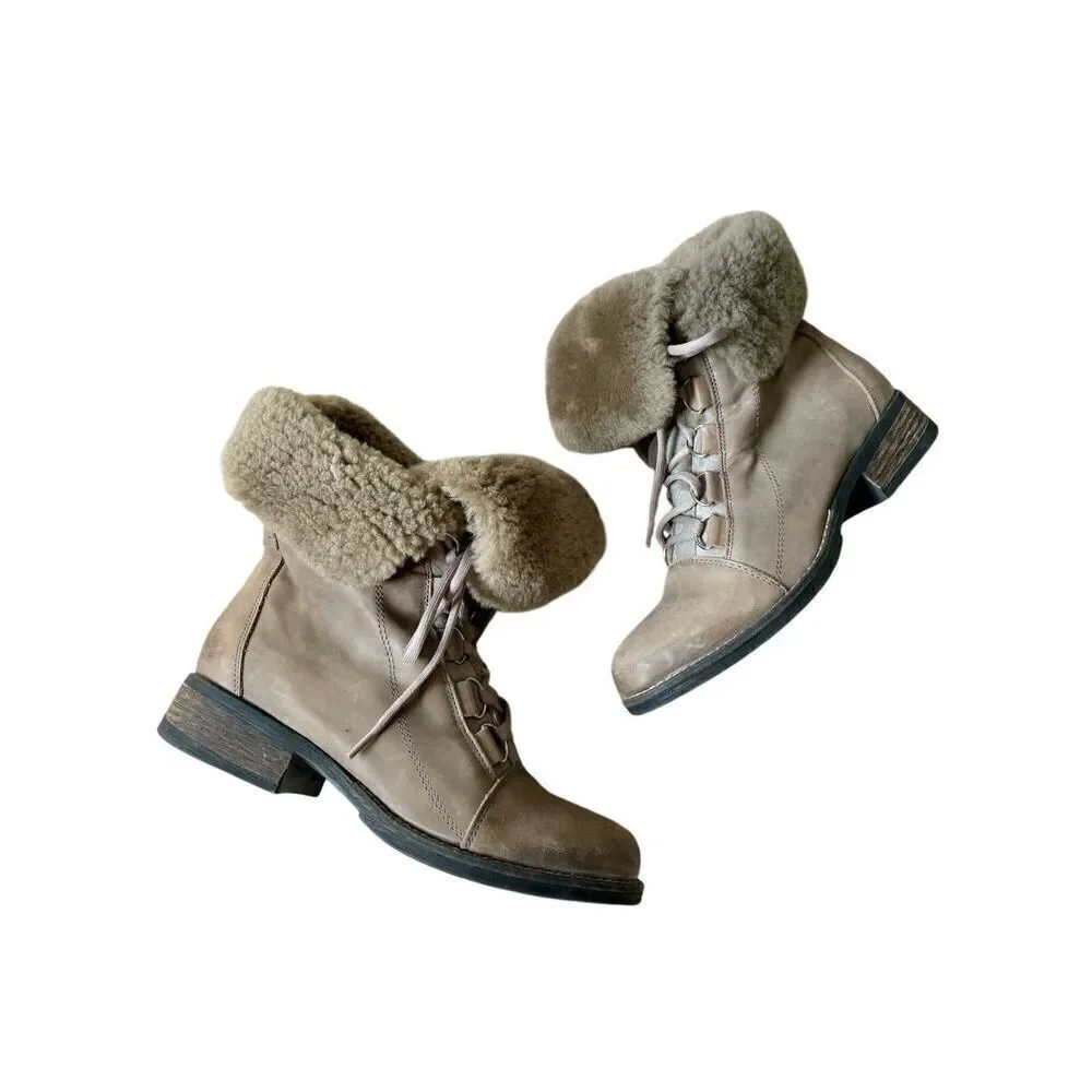 Luxe De Leon‎ Aura Leather Boot size 10 Smoke Gray